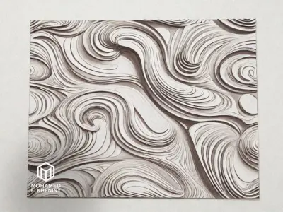 modern panel wall decor set wall relief mural CNC 69 3D model