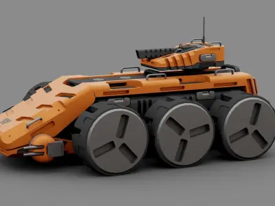 SCII-fI MILITARY VEHICLE RIGGED 3D model