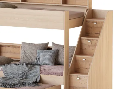 Three-tier bed Golden Kids 10 3D model