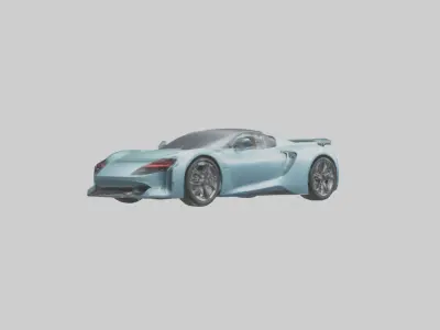 Hybrid Sports Car model Low-poly 3D model
