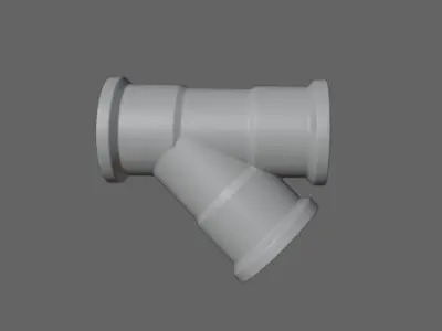 Pipe Y PVC - Water - Cano 3D model