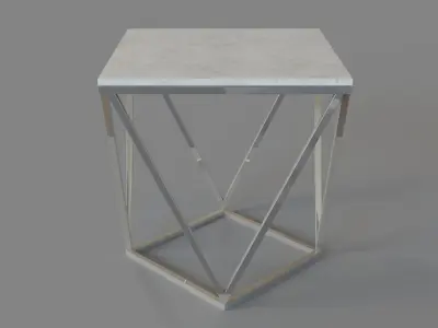 Jasmine Side Table White 3D model