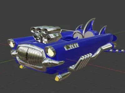 Thundercougarfalconbird toy car on beach 3D print model