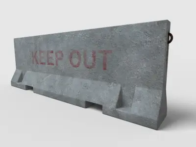 Barrier Concrete Low-poly 3D model