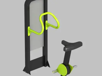 Outdoor gym equipments Low-poly 3D model