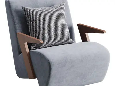 Modern Upholstered Lounge Chair 3D model