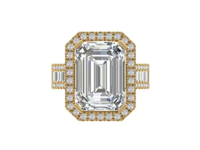 Emerald Art Deco Ring 3D print model