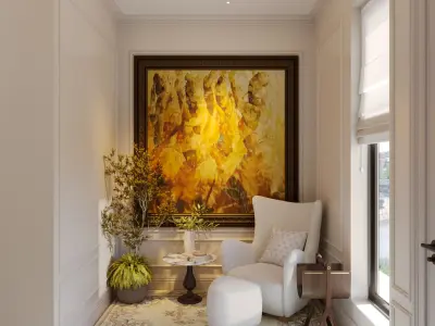 Modern Classic Apartment Interior with Mancave and Hall 3D model