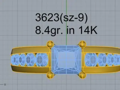 Princess Channel Setting Ring 3623 3D print model