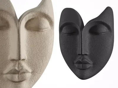 Cream Black Face Wall Art 3D model
