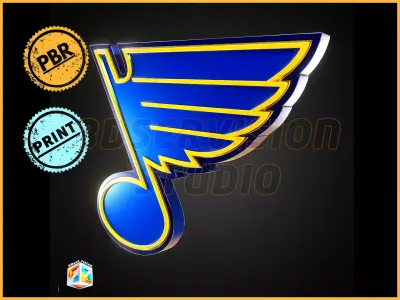 ST Louis Blues logo - Cinematic - 3D print 3D model