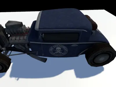 1940s Hotrod Vehicle 3D Model Low-poly 3D model