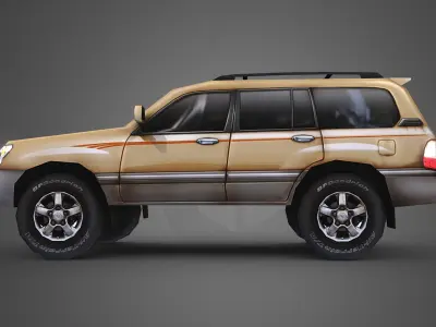 Low Poly 100 Series Landcruiser Low-poly 3D model