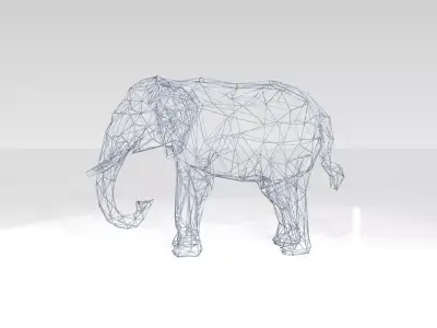 Elephant Wireframe 3D model