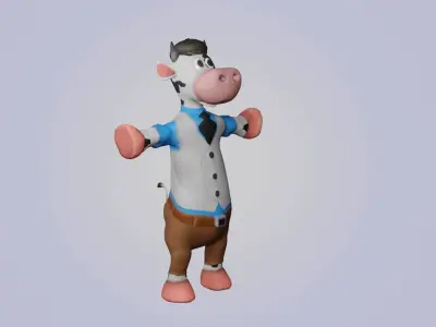 Funny Cow Cartoon 3D model