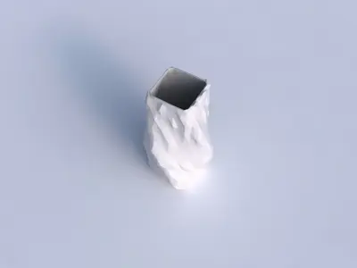 Vase twisted quadratic with low-polygon bulges 3D print model