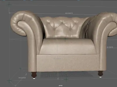3D Sofa chair Low-poly 3D model