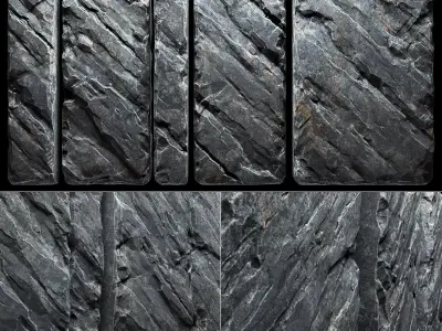 Slab stone wall n3 3D model