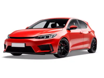 3d Red Premium Car 3D model
