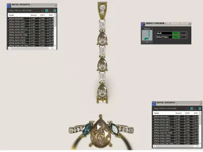 Cascade Pendant and Pear Shaped Bee Ring model js0024 3D print model