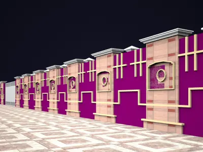 wall design Low-poly 3D model