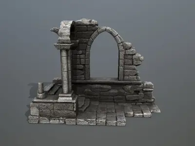Ruin Gate Low-poly 3D model