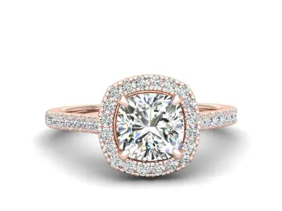 Engagement ring Mia qushion 3D print model