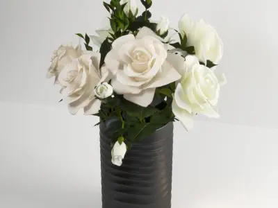 set818 roses in vase 3D model