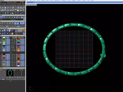 Luxury Interlinked Gold Bangle with Refined Accent Detailing 3D print model