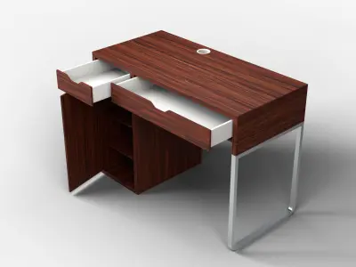 Study Desk 01 - Dark Wood 3D model