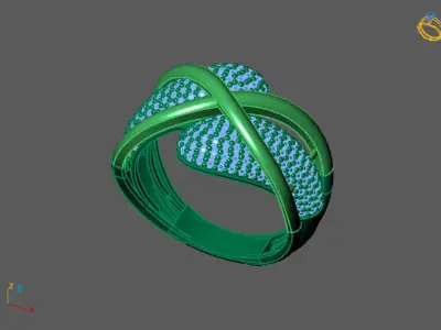 STL 3DM Print Ready Women Diamond Ring Lightweight Printable  3D print model 104