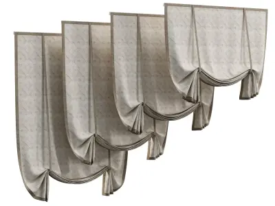 Curtains Patterned Roman blinds 12 HBH Low-poly 3D model