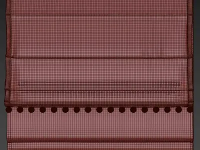 Roman curtain with pom pom 3 3D model