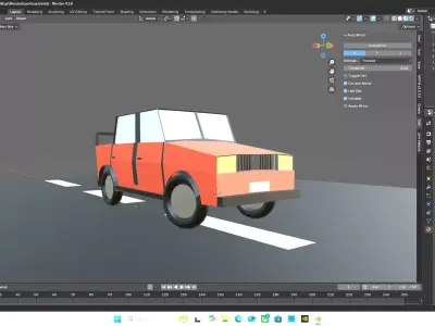 stylized low poly retro sports car Low-poly 3D model