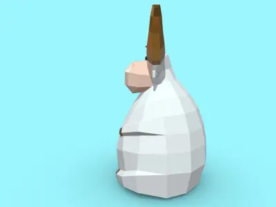 bull low poly goat with golden horns 3D print model