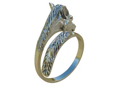 Silver Horse Ring 3D model
