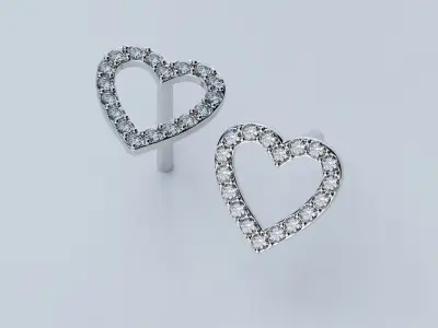 Earringss Heart 3D print model
