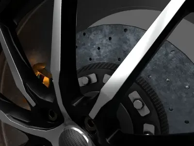 Car Wheel Game Ready Low-poly 3D model purchase