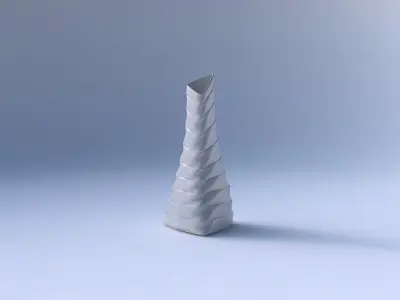 Vase grounded tilted triangle with twisted smooth horizontal ... 3D print model