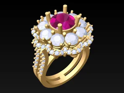 Diamond Ring - Womens Rings - N3558 3D print model