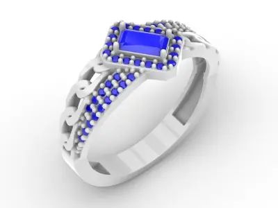 Jewelry Diamond Ring Model RG65 Free 3D print model