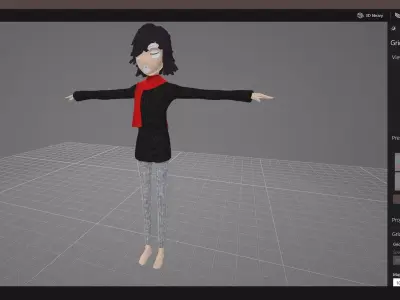 Stylized Child 3D Character  Animated Model  Lightweight Rigged  3D model