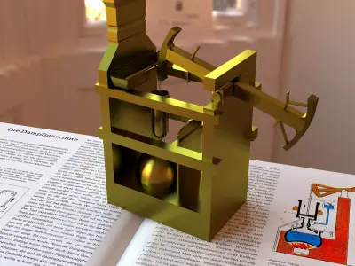 Toy Steam Engine Free 3D model