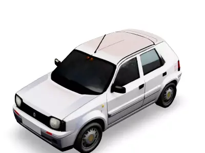 Retro Compact Car 3D Model 3D model