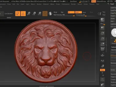Lion Face 3D print model