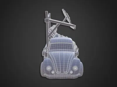 Asset - Cartoons - Food Car -  Fresh Fruits Car 3D model