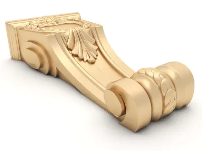 Corbel 5 ornate gold column 3D model
