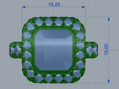Engagement Luxury Ring With Diamonds 3D print model