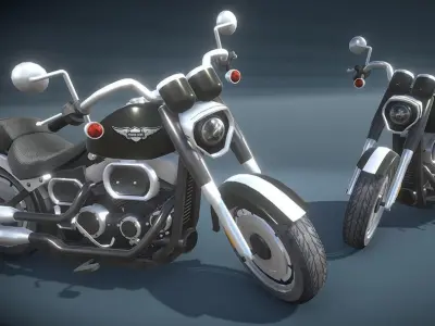 Harley Davidson Motorcycle Low-poly 3D model purchase