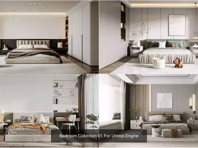 Bedroom Pack 01 for Unreal Engine 3D Model Collection